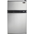 Designer Energy Star 3.1 Cu. Ft. Compact Dual-Door Refrigerator/Freezer, Black with Spotless Steel D